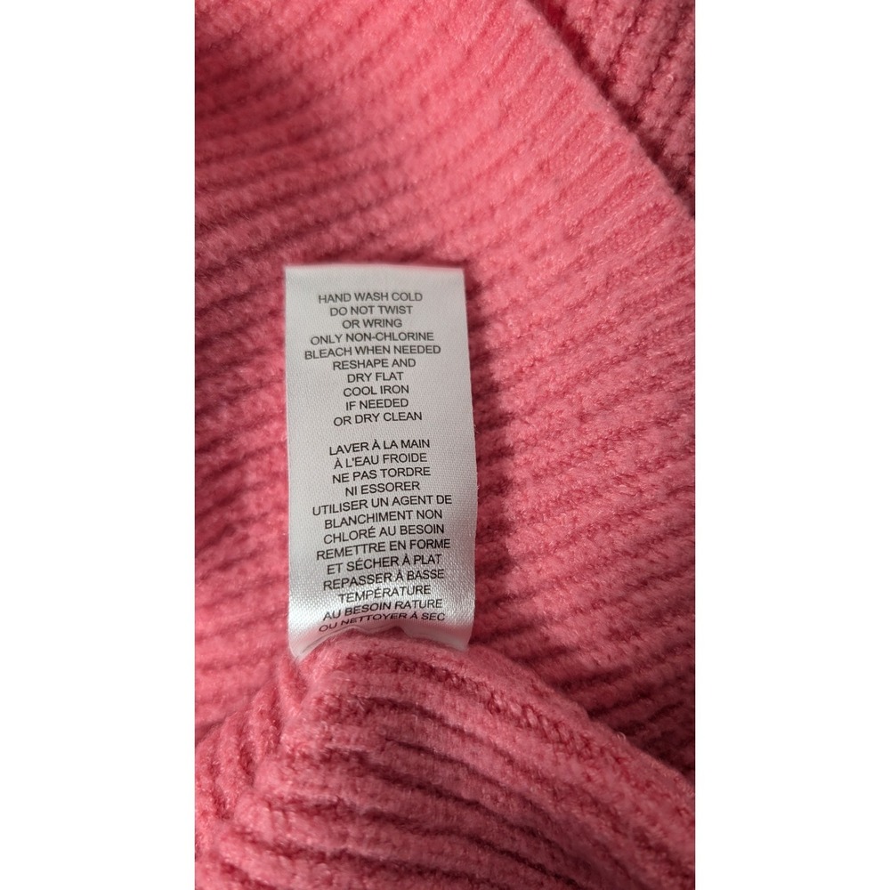 Tahari Pink Knit Sweater‎ Women's Size S Long Sleeve Ribbed Crew Neck Coral - Picture 6 of 8
